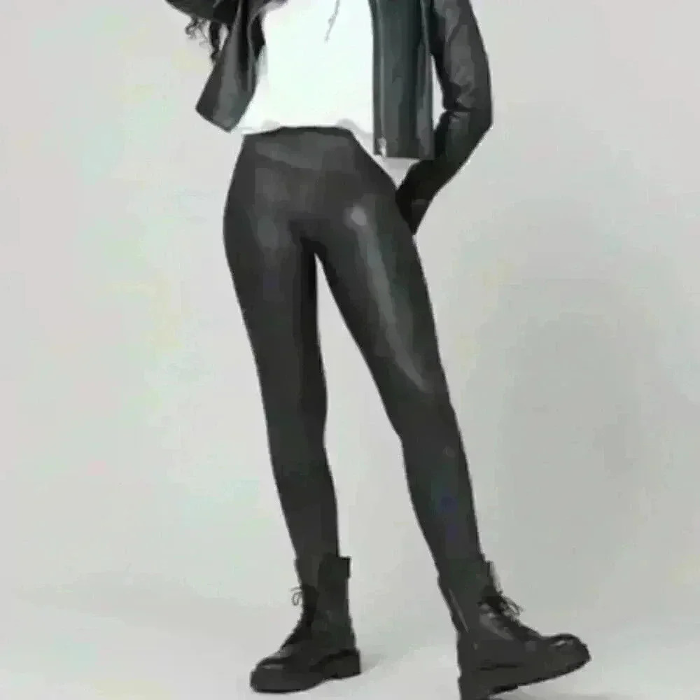 SPANX Faux Leather Leggings Black Size XS